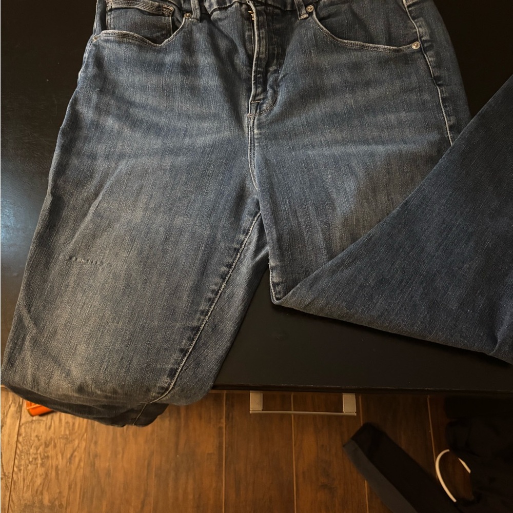 Good American Blue Straight Leg Jeans